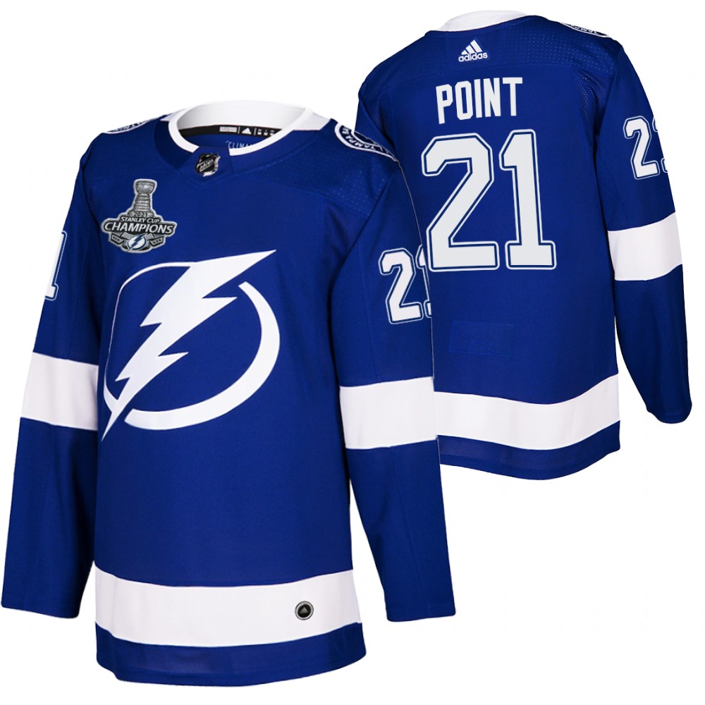 Lightning 2021 Stanley Cup Champions Brayden Point Blue Authentic Patch Jersey