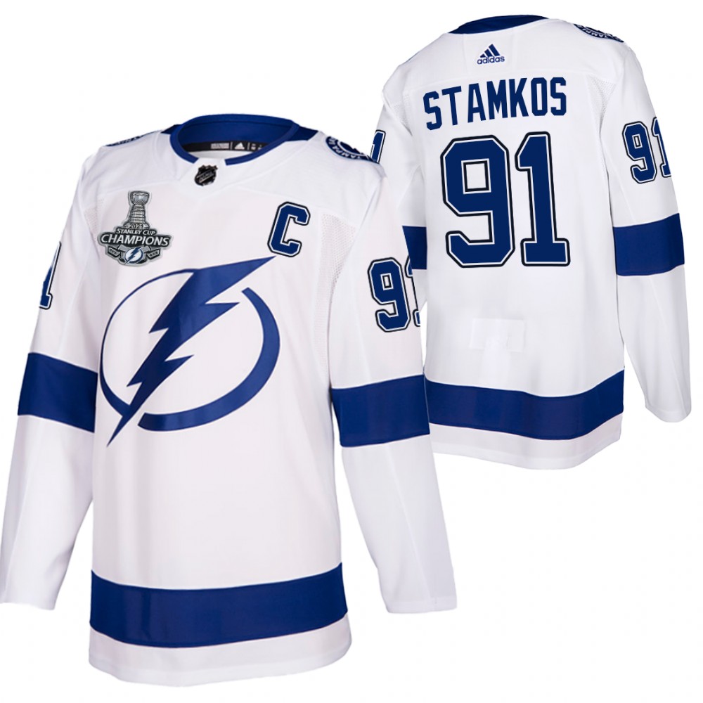 Lightning 2021 Stanley Cup Champions Steven Stamkos White Authentic Away Jersey