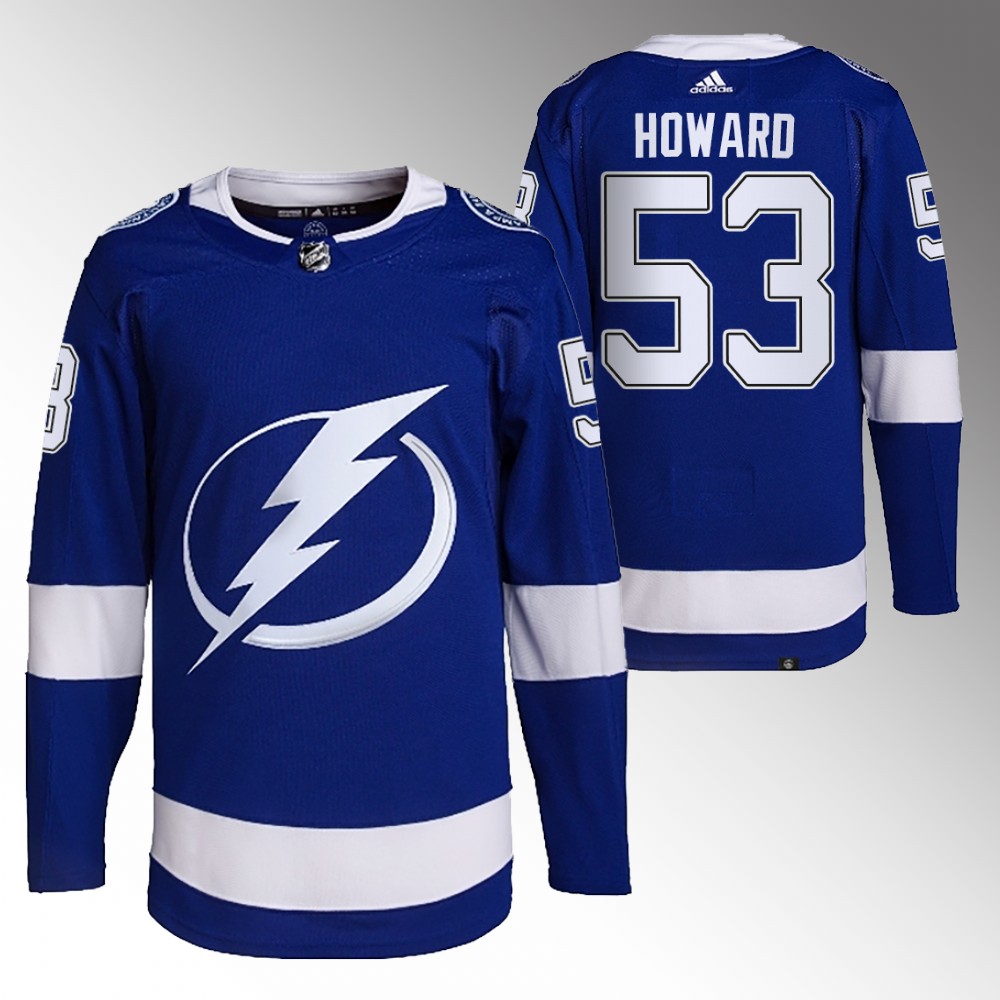Lightning 2022 NHL Draft Isaac Howard Blue Jersey Authentic Primegreen Home