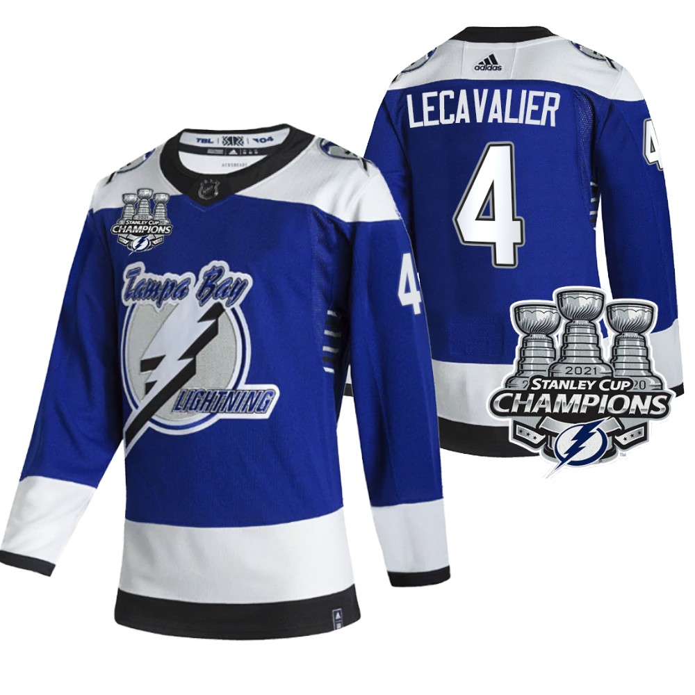 Lightning 3x Stanley Cup Champions Vincent Lecavalier Blue Reverse Retro Jersey