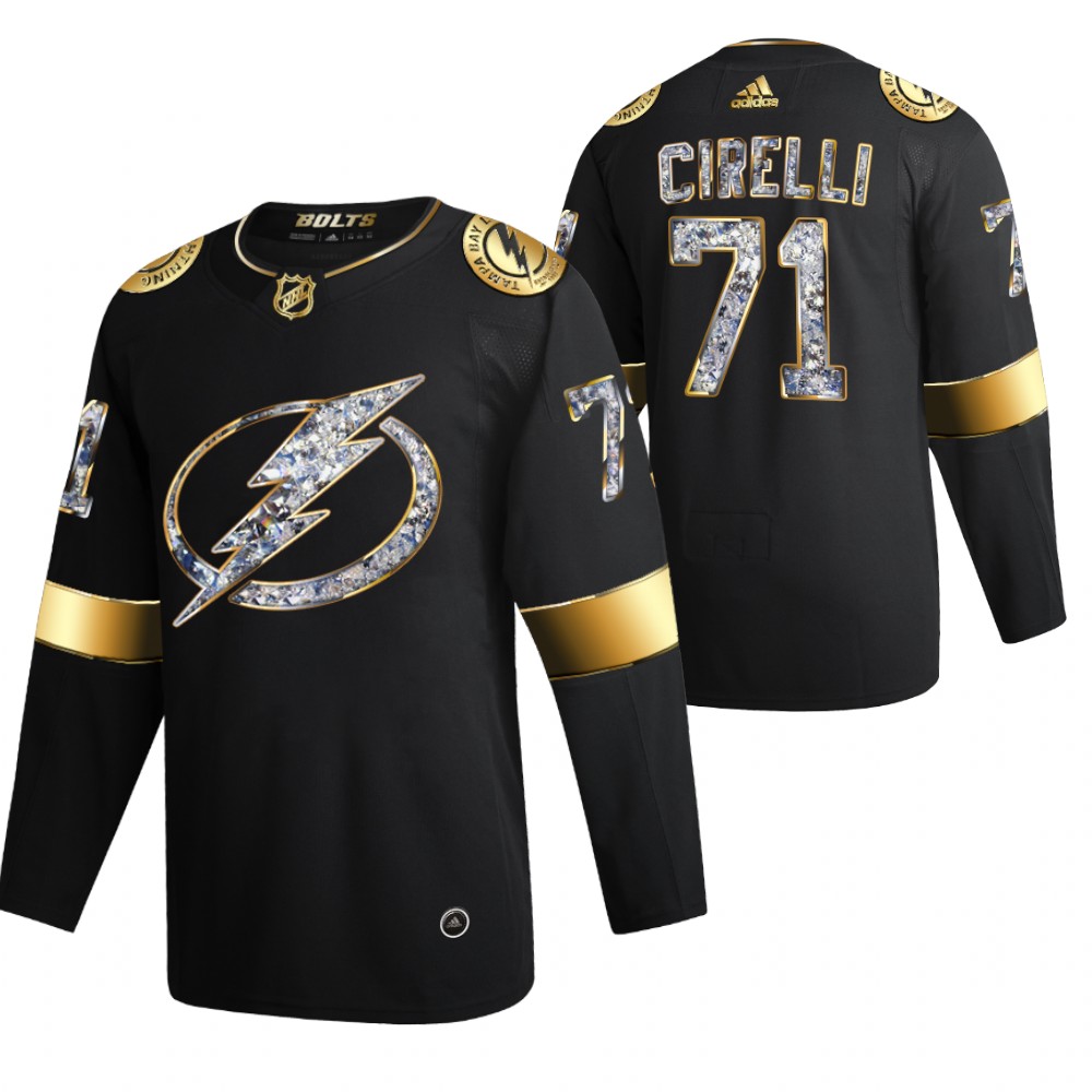 Lightning Anthony Cirelli 2022 Stanley Cup Playoffs Black Diamond Edition Jersey