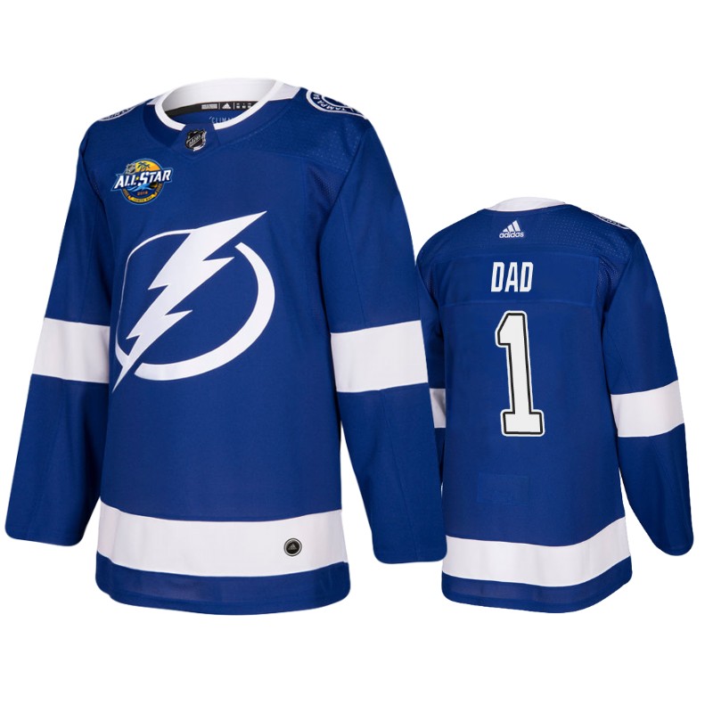 Lightning Blue Number 1 Dad Father's Day Jersey