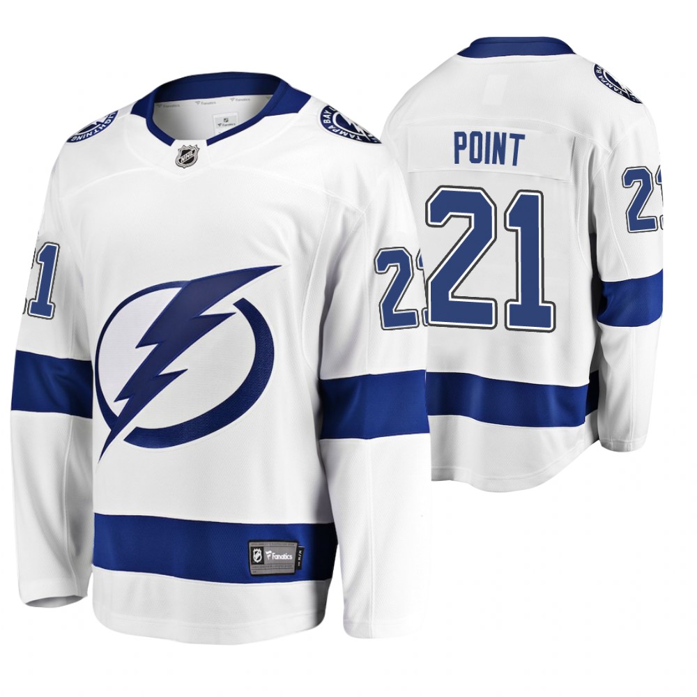 Lightning Brayden Point #21 White Away Breakaway Jersey