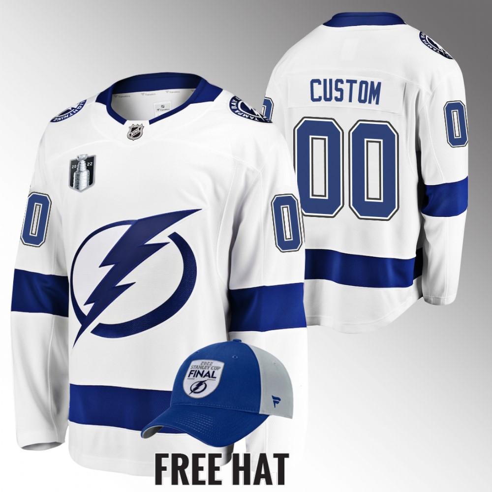 Lightning Custom 2022 Stanley Cup Final White Jersey Away