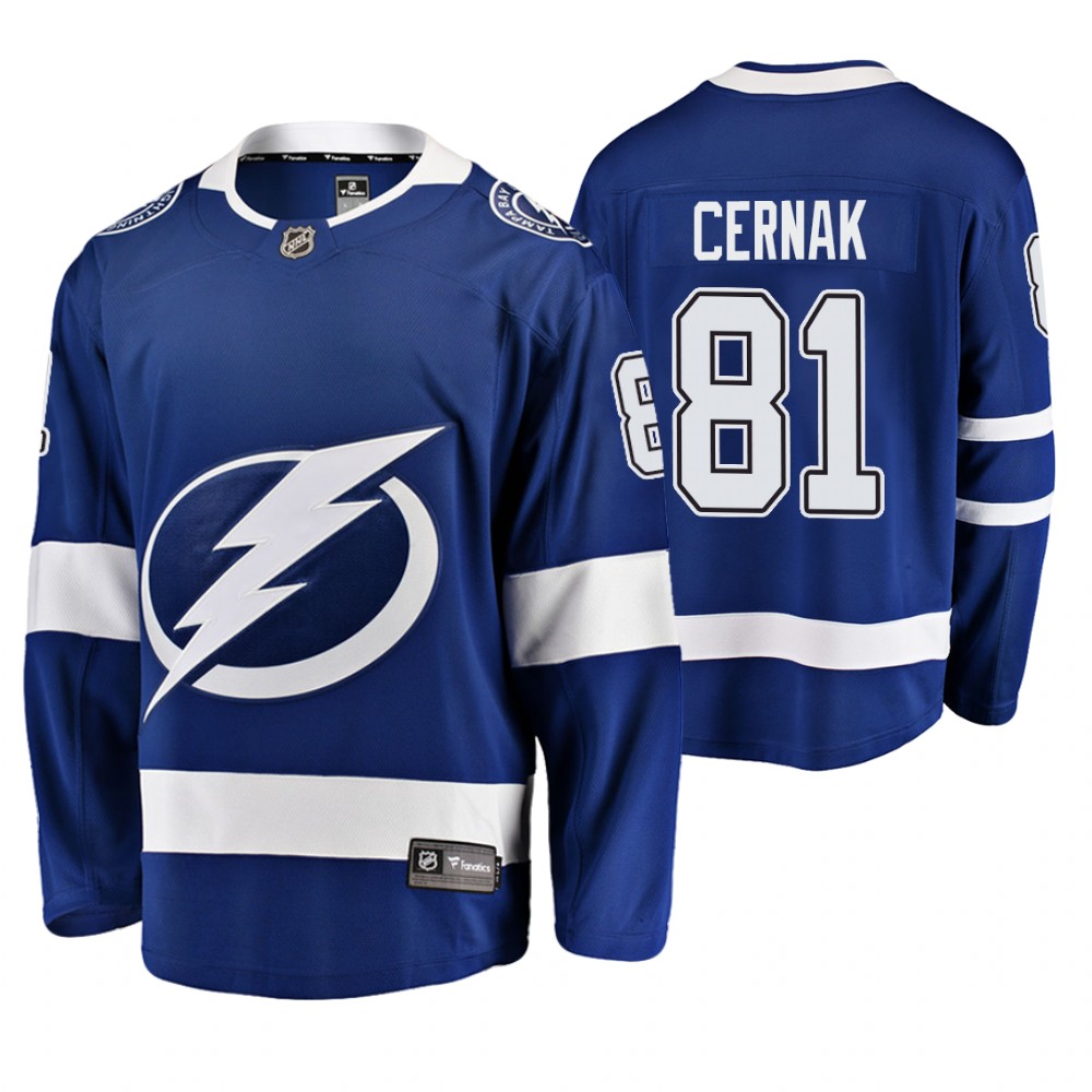 Lightning Erik Cernak blue Player Home Breakaway Jersey Men's