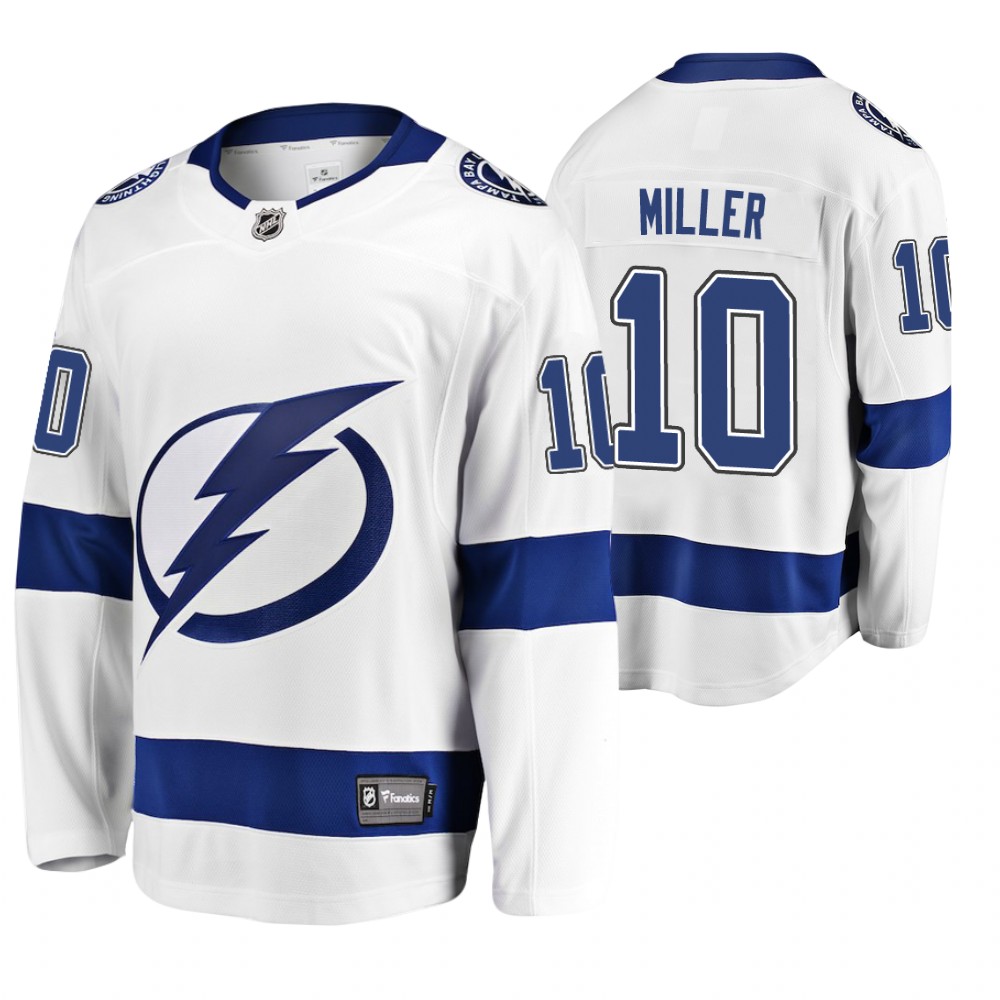Lightning J.T. Miller White-blue Breakaway Jersey