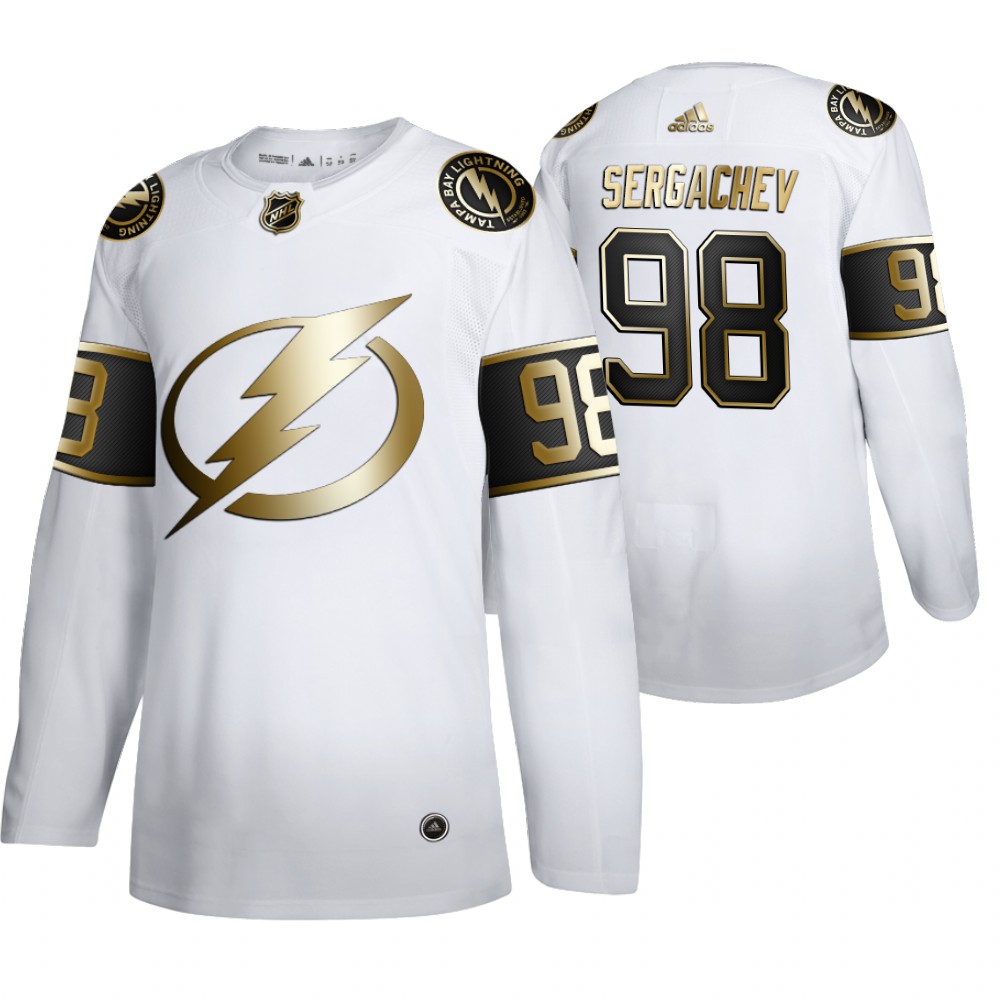 Lightning Mikhail Sergachev Men's Authentic NHL Golden Edition Jersey