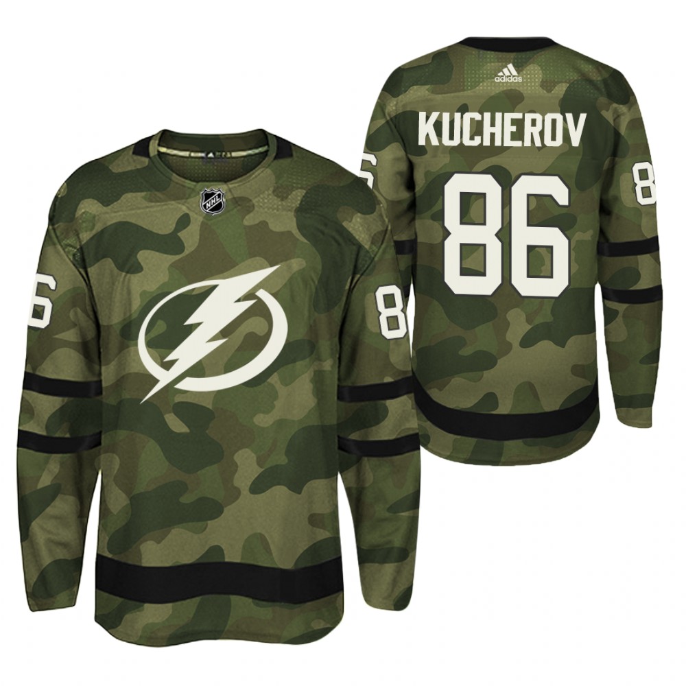 Lightning Nikita Kucherov Camo Authentic Armed Special Forces Jersey