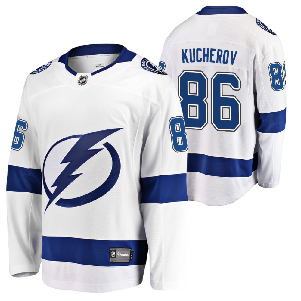 Lightning Nikita Kucherov White Breakaway Player Away Jersey