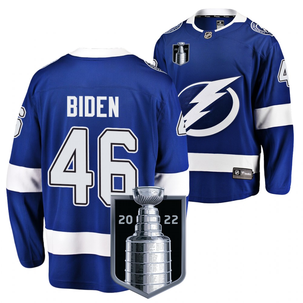 Lightning President Biden 2022 Stanley Cup Blue Jersey Special Honor