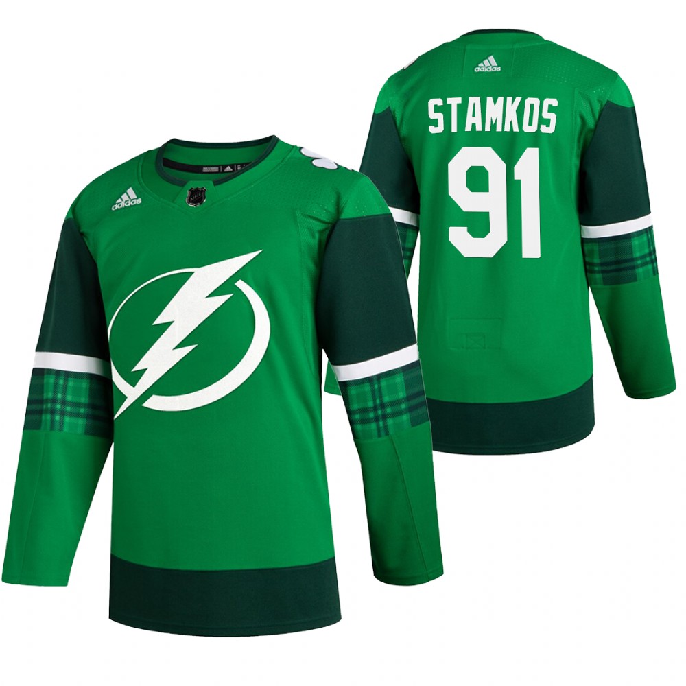 Lightning Steven Stamkos 2020 St. Patrick's Day Green #91 Jersey Authentic Player