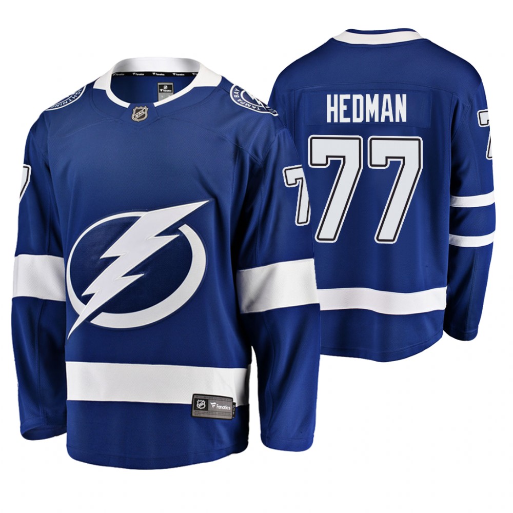 Lightning Victor Hedman blue Player Home Breakaway Jersey Men's