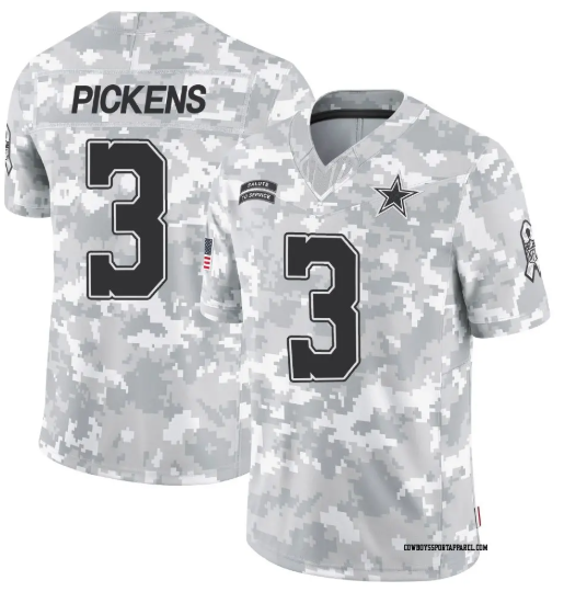 Limited Arctic Camo Men's George Pickens Dallas Cowboys 2024 Salute to Service Jersey - Cowboys Store