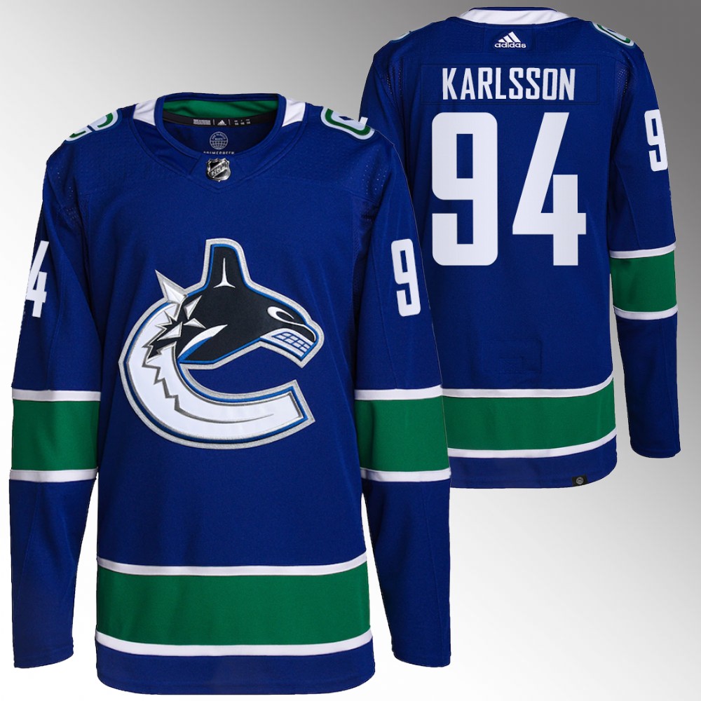 Linus Karlsson Vancouver Canucks Home Blue Authentic Jersey