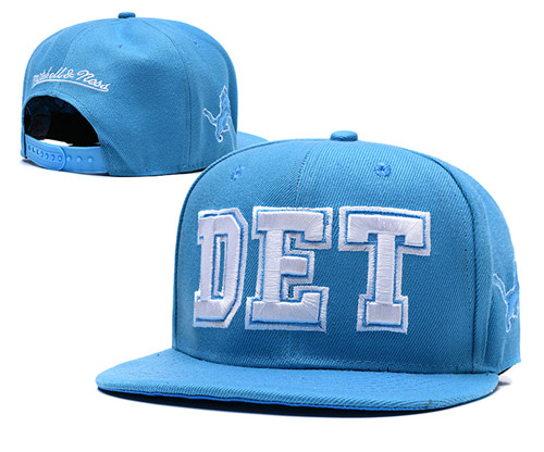 Lions Team Logo Light Blue Mitchell & Ness Adjustable Hat LH