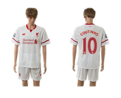 Liverpool #10 Coutinho White Soccer Club Jersey