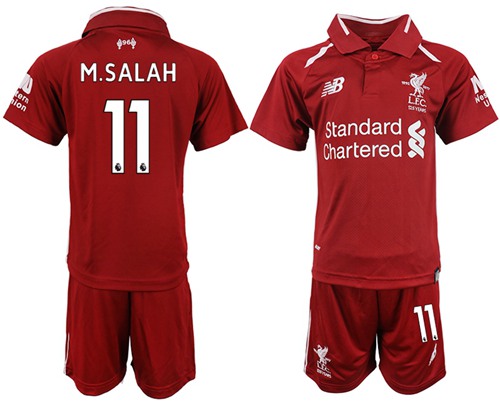Liverpool #11 M.Salah Red Home Kid Soccer Club Jersey