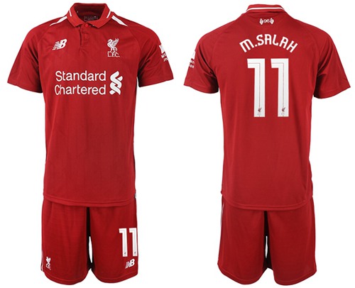 Liverpool #11 M.Salah Red Home Soccer Club Jersey