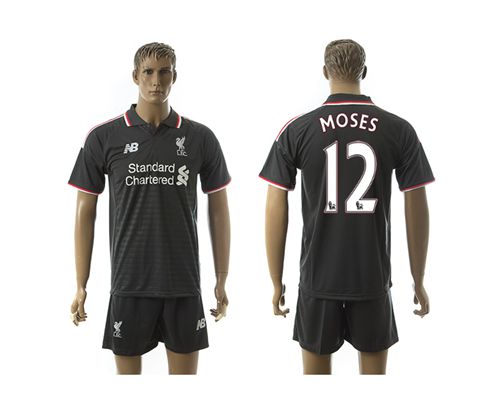 Liverpool #12 Moses Away Soccer Club Jersey