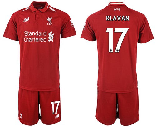 Liverpool #17 Klavan Red Home Soccer Club Jersey