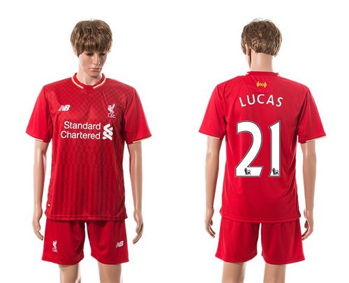 Liverpool #21 Lucas Red Home Soccer Club Jersey
