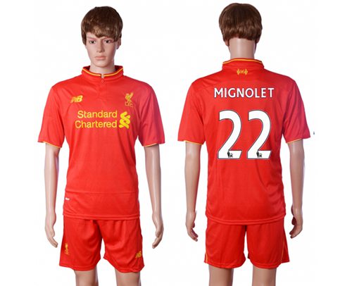 Liverpool #22 Mignolet Red Home Soccer Club Jersey