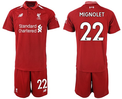 Liverpool #22 Mignolet Red Home Soccer Club Jersey