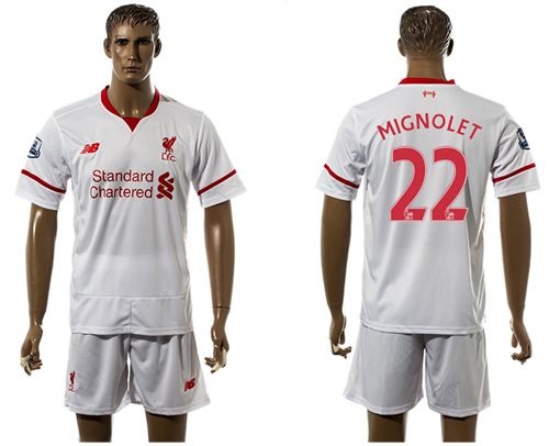 Liverpool #22 Mignolet White Soccer Club Jersey