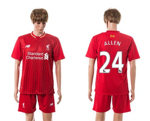 Liverpool #24 Allen Red Home Soccer Club Jersey