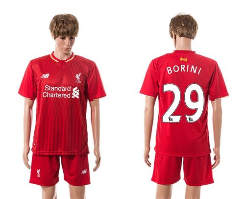 Liverpool #29 Borini Red Home Soccer Club Jersey