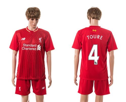 Liverpool #4 Toure Red Home Soccer Club Jersey