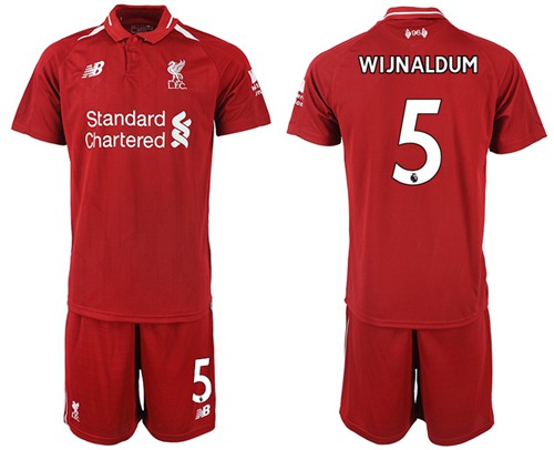 Liverpool #5 Wijnaldum Red Home Soccer Club Jersey