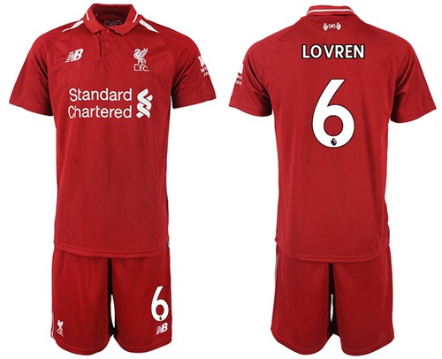Liverpool #6 Lovren Red Home Soccer Club Jersey