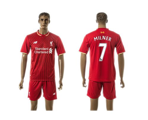 Liverpool #7 Milner Red Home Soccer Club Jersey