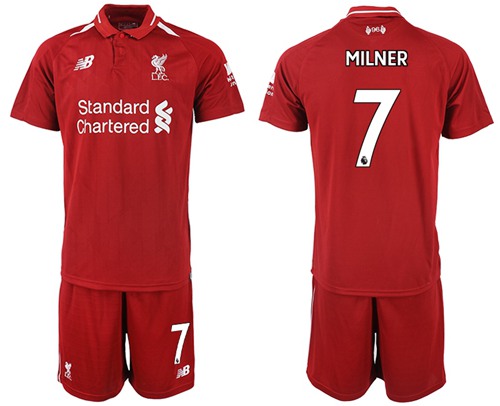 Liverpool #7 Milner Red Home Soccer Club Jersey