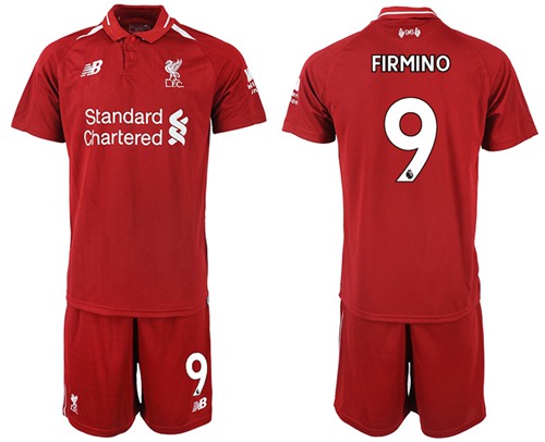 Liverpool #9 Firmino Red Home Soccer Club Jersey