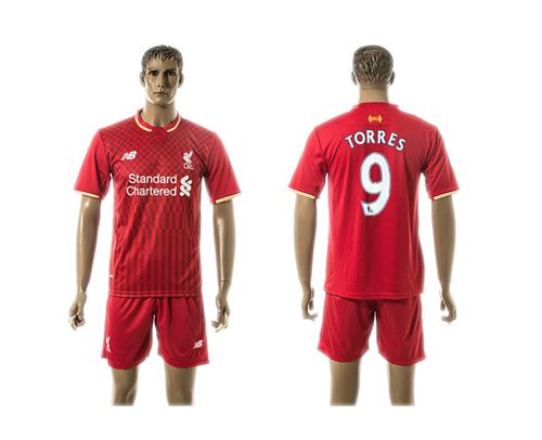 Liverpool #9 Torres Red Home Soccer Club Jersey