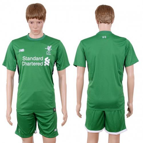 Liverpool Blank Green Goalkeeper Soccer Club Jersey