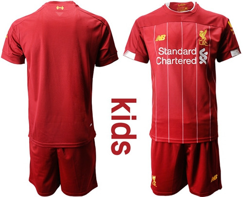 Liverpool Blank Red Home Kid Soccer Club Jersey