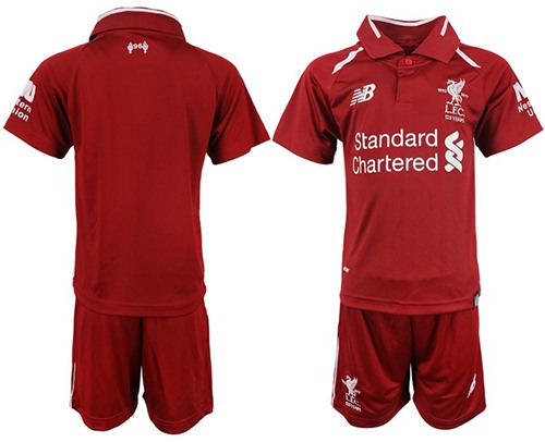 Liverpool Blank Red Home Kid Soccer Club Jersey