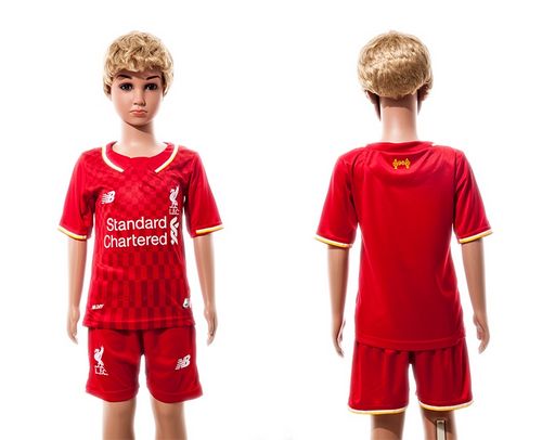 Liverpool Blank Red Home Kid Soccer Club Jersey