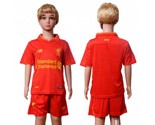 Liverpool Blank Red Home Kid Soccer Club Jersey