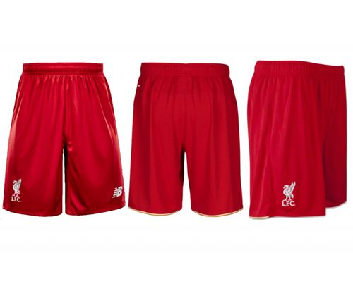 Liverpool Blank Red Home Soccer Shorts 1