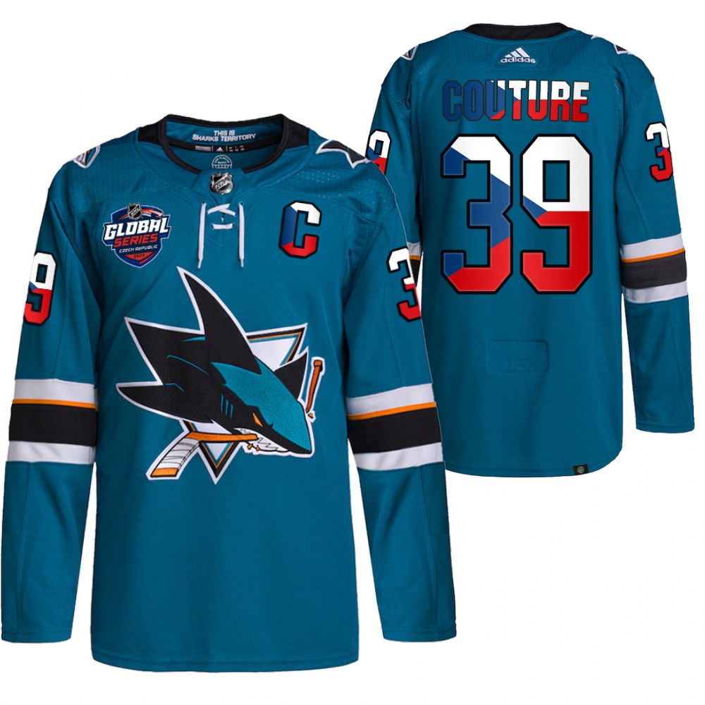 Logan Couture San Jose Sharks Teal 2022 NHL Global Series Czech Republic Challenge Jersey