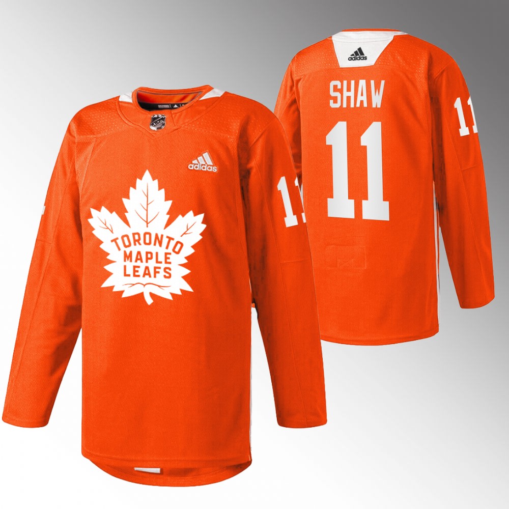 Logan Shaw Maple Leafs Every Child Matters Jersey Orange Warmup