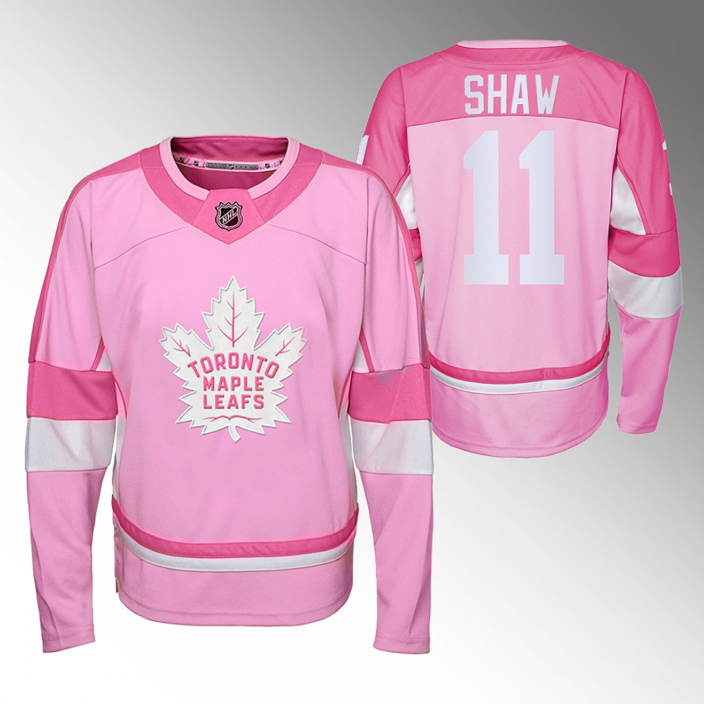 Logan Shaw Maple Leafs Hockey Fights Cancer Jersey Pink