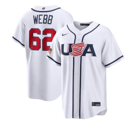 Logan Webb USA Baseball Nike 2026 World Baseball Classic Home Stadium Jersey - White