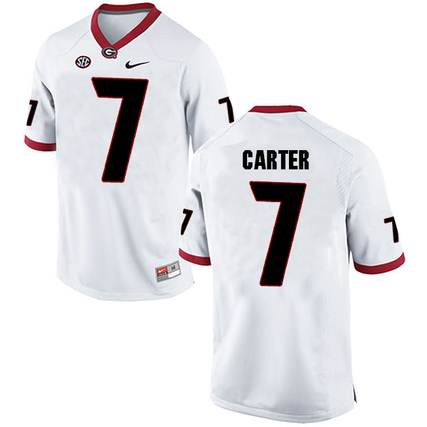 Lorenzo Carter Georgia Bulldogs Men's Jersey - #7 NCAA White Limited Away