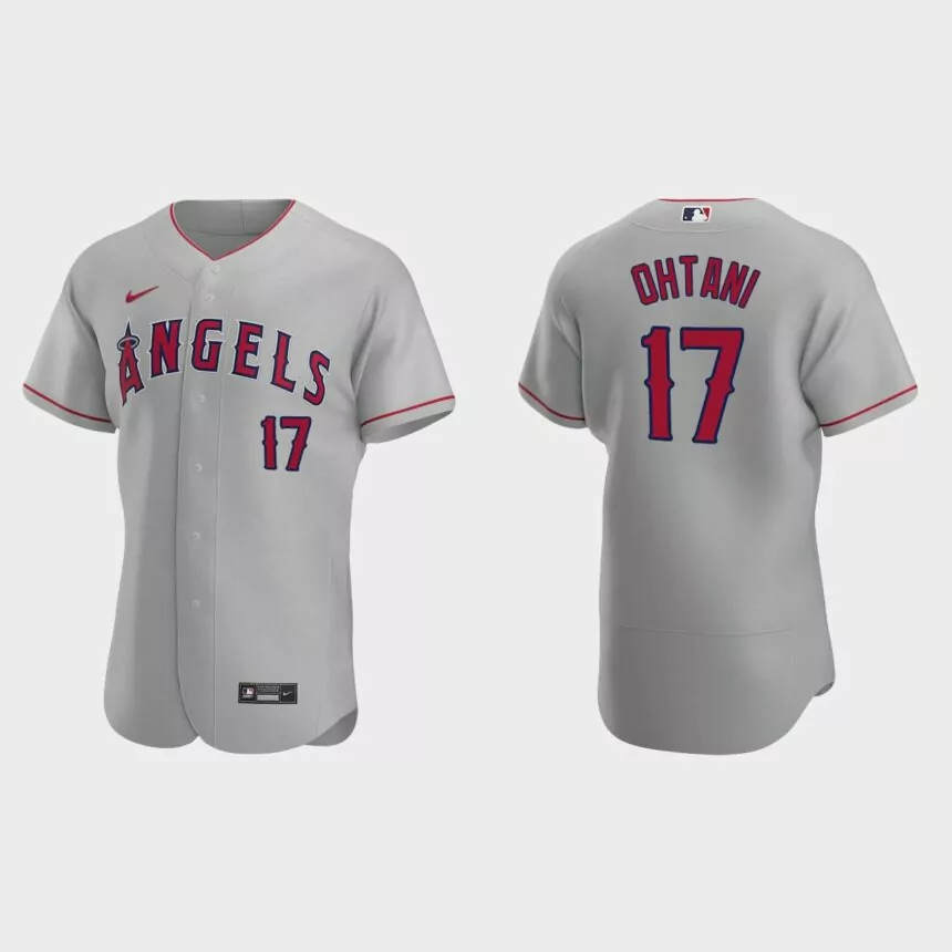 Los Angeles Angels #17 Shohei Ohtani 2020 Road Authentic Jersey – Gray