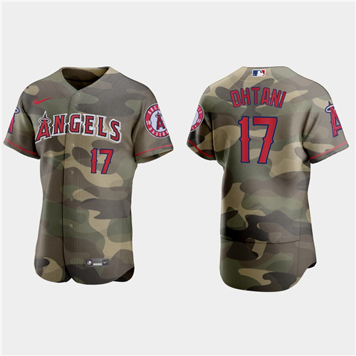 Los Angeles Angels #17 Shohei Ohtani Men's Nike 2021 Armed Forces Day Authentic MLB Jersey -Camo